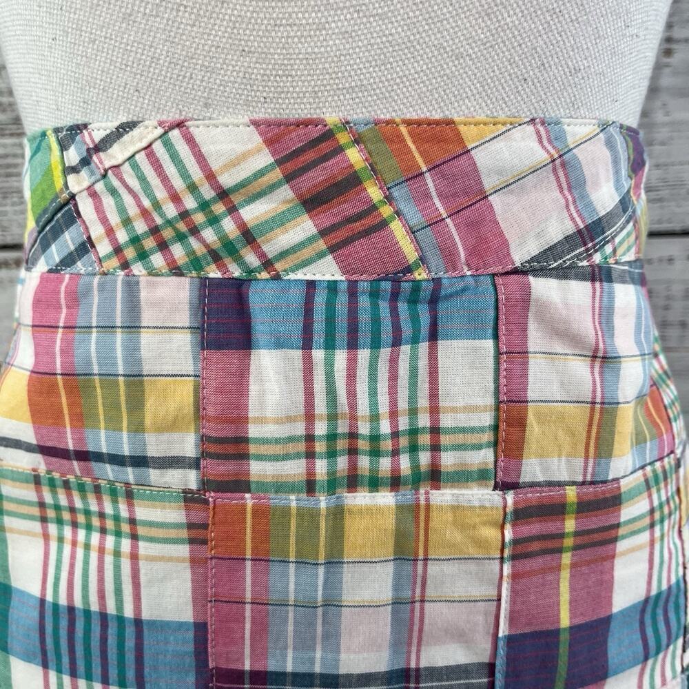Talbots Skirt size 8 Petite Blue Pink Tartan Plaid Straight Knee Preppy Nautical - Picture 4 of 10